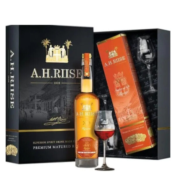 A.H. RIISE XO Reserve Ambre d'Or rum + dd, pohár (0,7l - 40%) - DION grande ital nagykereskedés - Ital rendelés