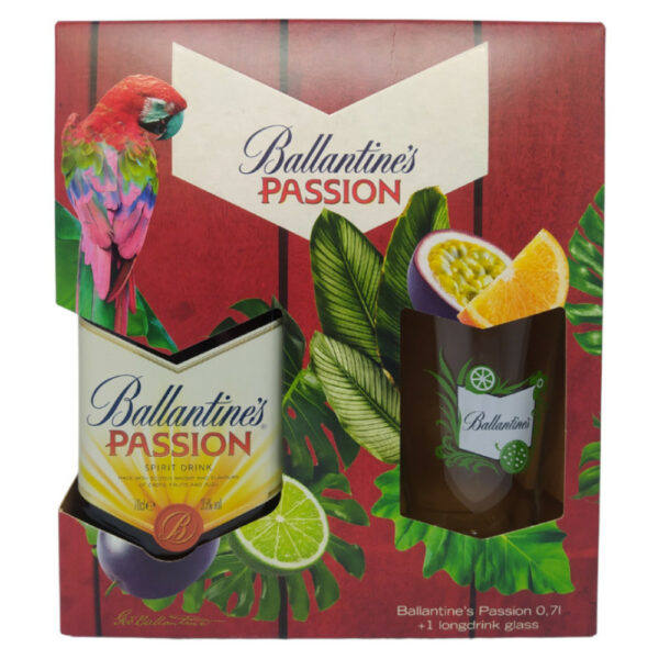 BALLANTINE'S Passion whisky + díszdoboz, pohár (0.7l - 35%)