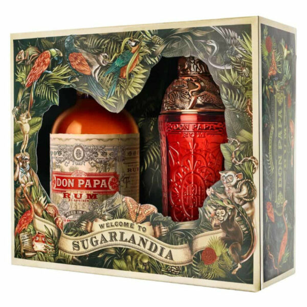 DON PAPA rum + díszdoboz, shaker (0.7l - 40%)