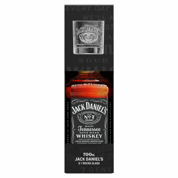 JACK DANIEL'S whisky + díszdoboz, pohár (0.7l - 40%) - DRS