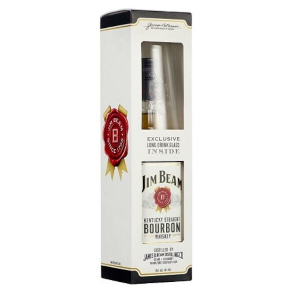 JIM BEAM whisky + díszdoboz, pohár (0.7l - 40%)