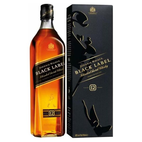 JOHNNIE WALKER Black Label whisky + díszdoboz (0.7l - 40%)