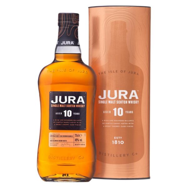 JURA 10 Years whisky + díszdoboz (0.7l - 40%)