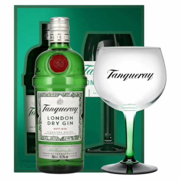 TANQUERAY London Dry gin díszdoboz + pohár (0.7l - 43.1%) - DION grande ital nagykereskedés - Ital rendelés