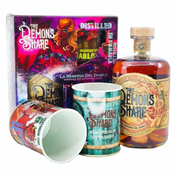 THE DEMON'S SHARE  6 Years rum + díszdoboz, pohár (0.7l - 40%) - DRS